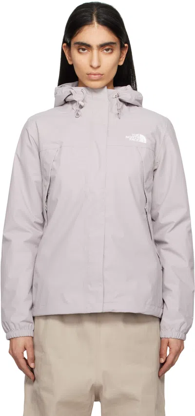 The North Face Taupe Antora Rain Jacket In 1oa Moonstone Grey