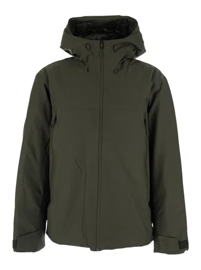 The North Face Tech Fabric Jacket With Drawstring Hood For Men In Green