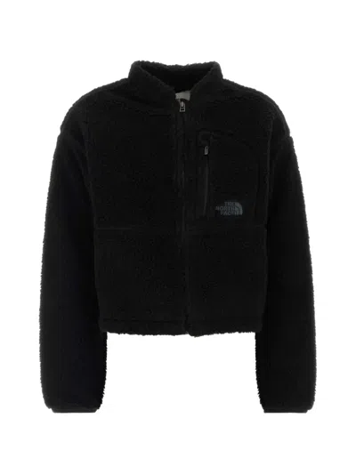 The North Face Teddy-texture Zip-up Jacket In Black