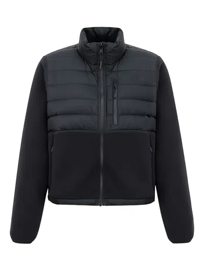 The North Face Hybrid Design Jacket With Textured Fleece Panels In Blue