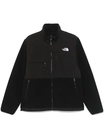 THE NORTH FACE THE NORTH FACE TEXTURED BLACK MID-LAYER JACKET WITH ZIP POCKETS AND STAND-UP COLLAR