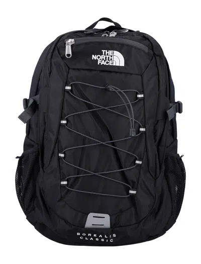 The North Face Mens Tnf Black-asphalt Grey Borealis Classic Brand-embroidery Woven Backpack