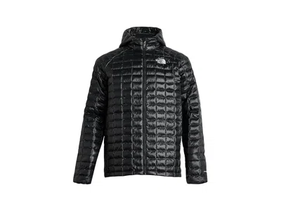 The North Face Thermoball Hooded Jacket (little Kid/big Kid) Kid's Coat Tnf Black/tnf Black: Xl (14-16 Big Kid), Po In Gray