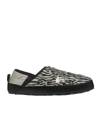 The North Face Thermoball Traction V Mules In Clay Grey Tnf Tiger Stripe Print/tnf Black