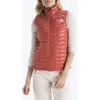 The North Face Thermoball Windproof Water Repellent Packable Quilted Vest In Red