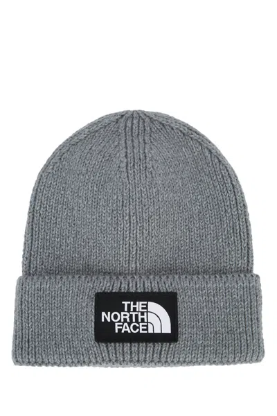 The North Face Tnf Logo Box Cuffed Beanie In Blue