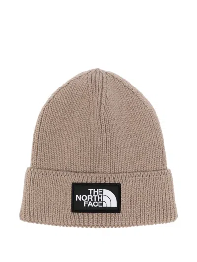 The North Face Tnf™ Logo-patch Ribbed Beanie In Brown