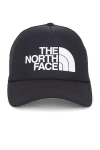 The North Face Tnf Logo Trucker Hat In Tnf Black & Tnf White