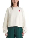 The North Face Womens White Dune Tnf Cropped Cotton Blend Sweatshirt Xl In Neutral