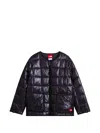 The North Face Black Red Box Liner Quilted Grid Pattern Jacket In Black
