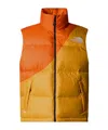 The North Face Color-block Down Vest With Removable Hood In Brown