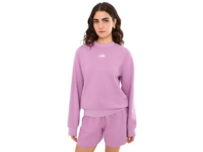 The North Face Tnftm Double Knit Crew Women's Sweatshirt Hushed Lavender: Xl, Cotton/polyester In Purple
