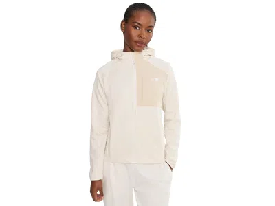 The North Face Tnftm Performance Fleece Full Zip Hoodie Women's Coat White Dune/light Heather/desert Stone: Md, Fle In Neutral
