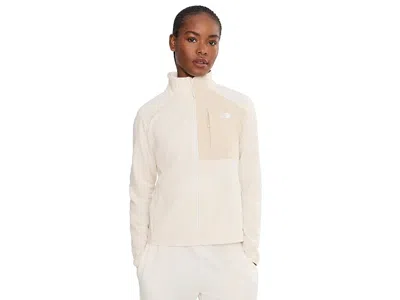 The North Face Tnftm Performance Fleece Full Zip Jacket Women's Coat White Dune/light Heather/desert Stone: Sm, Ela In Neutral