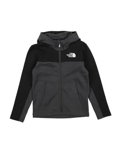 The North Face Babies'  Toddler Boy Sweatshirt Charcoal Size 7 Cotton, Polyester In Black