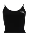 The North Face Logo Embroidered Cropped Tank Top In Black