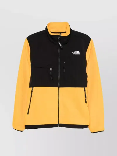 The North Face Trimmed Fleece Neck Panelled Zip Pockets In Yellow