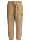 The North Face Graphic Print Elastic Waistband Trousers In Gray