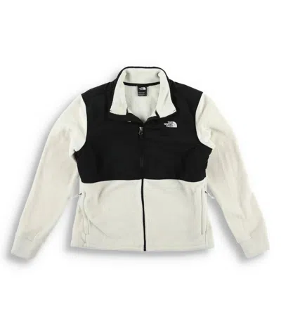 The North Face Tundra Jacket Women's White Black Fleece Full Zip Kfc409 In Multi