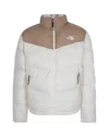 The North Face Two-tone Padded Casual Jacket With Adjustable Hem In White