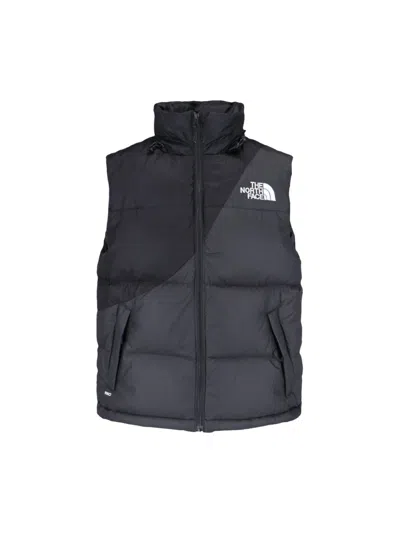 The North Face Two-tone Padded Gilet In Black And Grey Nylon
