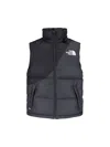 The North Face Two-tone Padded Gilet In Black And Grey Nylon