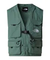 The North Face Sleeveless Mesh Buckle Front Pockets Jackets In Green