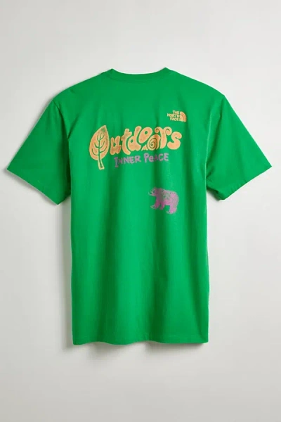 The North Face Uo Exclusive Outdoors Together Tee In Green, Men's At Urban Outfitters