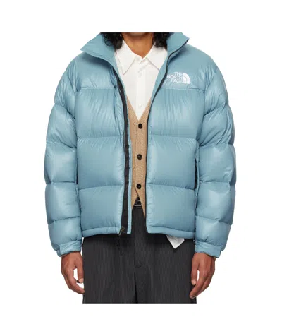 The North Face Ssense Exclusive Blue 1996 Retro Shine Nuptse Down Jacket In 39f Algae Blue-shine