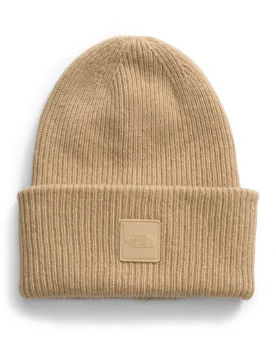 The North Face Urban Patch Beanie In Khaki Stone