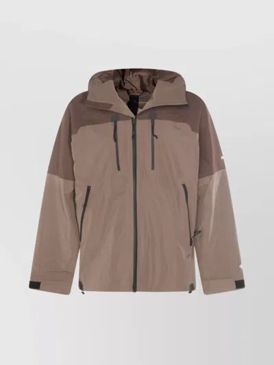 The North Face Eg Devils Thumb Grid-pattern Hooded Jacket In Brown