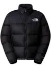 The North Face Nuptse Water Repellent 700 Fill Power Down Short Puffer Jacket In Black