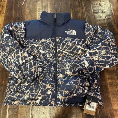 Pre-owned The North Face W 96 Retro Nuptse Jacket Navy Blue Multi Xl