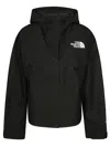 The North Face White Hooded Jacket With Adjustable Drawstrings In Black