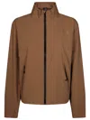 The North Face Dome Wind Jacket With High Collar And Side Pockets In Brown