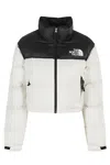 The North Face Nuptse Water Repellent 700 Fill Power Down Short Puffer Jacket In White