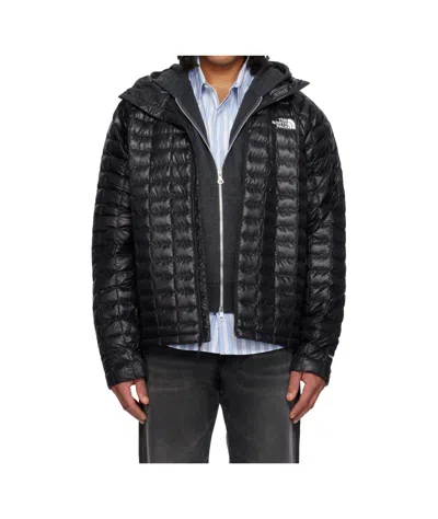 The North Face Warm Hooded Cotton Coat In Black