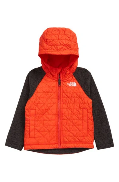 The North Face Water Repellent Quilted Sweater Fleece Jacket In Orange