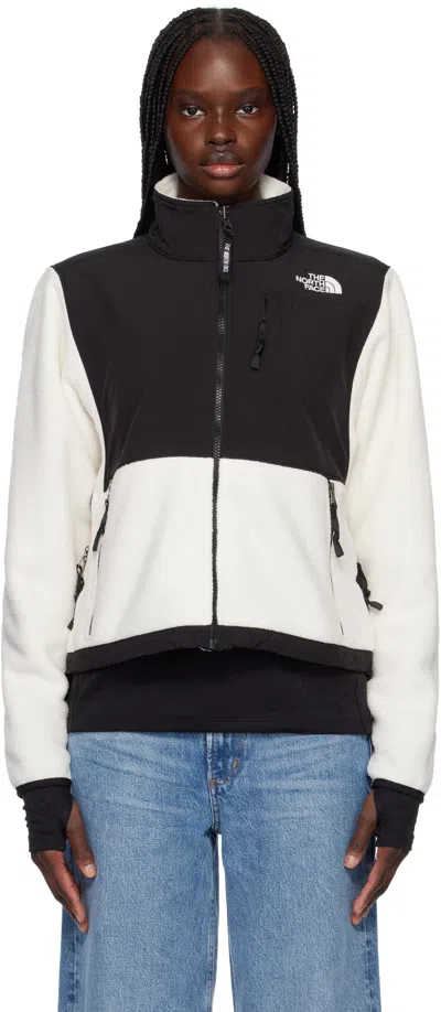 The North Face White & Black Retro Denali Jacket In Qli White Dune