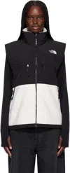 The North Face White & Black Retro Denali Vest In Rou White Dune/tnf B