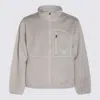 The North Face Soft Texture High Collar Jacket With Pockets In White