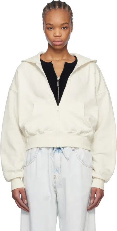The North Face White Evolution Full Zip Hoodie In 4hp White Dune-npf