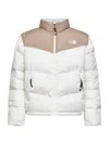 The North Face Two-tone Padded Casual Jacket With Adjustable Hem In White