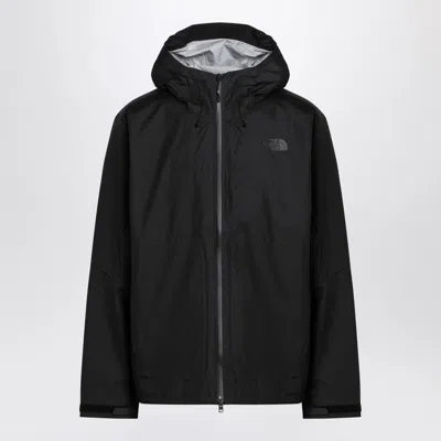 The North Face Windbreaker Jacket With Black Zipper In Light Blue