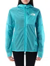 The North Face Shell Windstream Hood Long Sleeves Lightweight Breathable Fabric In Blue