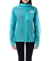 The North Face Shell Windstream Hood Long Sleeves Lightweight Breathable Fabric In Lightblue