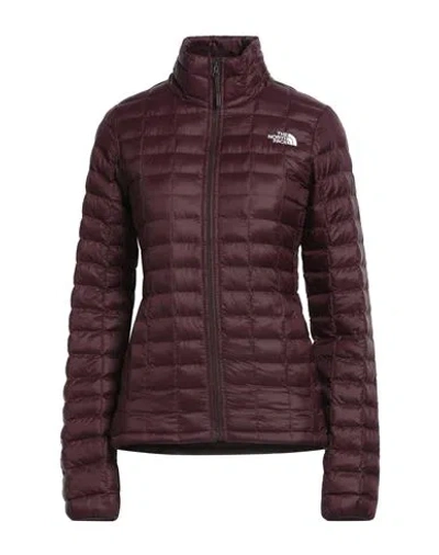 The North Face Woman Puffer Dark Purple Size Xs Nylon In Black