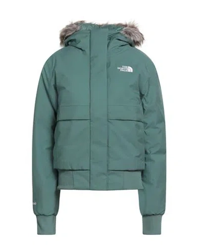 The North Face Woman Puffer Green Size Xs Polyester In Gray