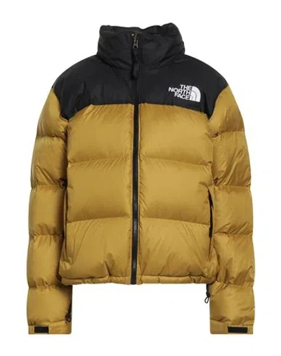 The North Face Woman Puffer Lime Green Size L Nylon In Brown