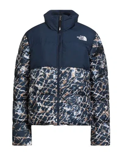 The North Face Woman Puffer Navy Size S Polyester In Blue
